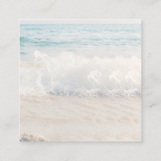 Carte D'accompagnement Beach Sunset Seaside Wedding Scan Code RSVP (Dos)