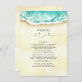 Carte D'accompagnement Beach Wedding Détails Information Invité (Devant / Derrière)