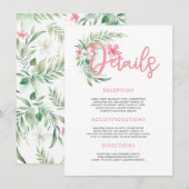 Carte D'accompagnement Beach Wedding Détails Information Invité (Devant / Derrière)