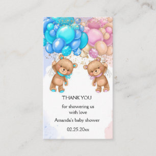 Carte D'accompagnement Bear Baby shower Merci Tags cadeaux