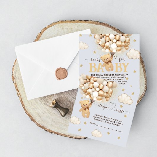 Carte D'accompagnement Bear Balloon Blue Book Demande