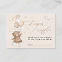 Bear Balloon Cloud Stars Baby shower Diaper Raffin