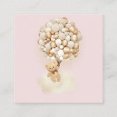 Carte D'accompagnement Bear Balloon Rose Gold Diaper Raffin (Dos)