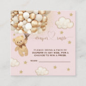 Carte D'accompagnement Bear Balloon Rose Gold Diaper Raffin (Devant)