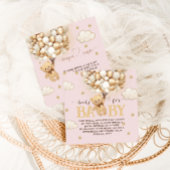 Carte D'accompagnement Bear Balloon Rose Gold Diaper Raffin