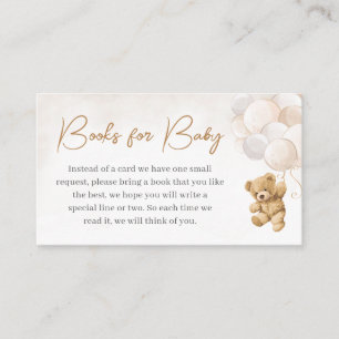 Carte D'accompagnement Bear Balloons Baby shower Livres pour bébé