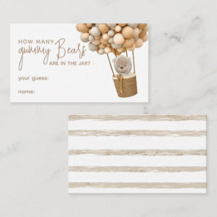 Carte D'accompagnement Bear Balloons Modern Baby shower jeu de devis