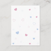 Carte D'accompagnement Bear Balloons Rose Blue Hearts Demande de réservat (Dos)