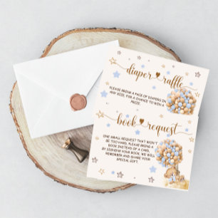 Carte D'accompagnement Bear Blue Books for Baby & Diaper Raffle