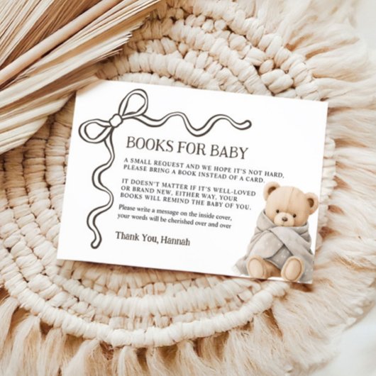 Carte D'accompagnement Bear Books for Baby Card