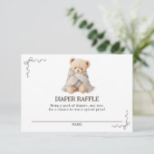 Carte D'accompagnement Bear Diaper Raffle Card  (Debout devant)