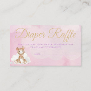 Carte D'accompagnement Bear Diaper Raffle Card Billets pour Baby shower