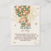 Carte D'accompagnement Bear Green Balloons Livres pour bébé (Devant)
