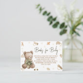 Carte D'accompagnement Bear Nursery Cute Baby shower Demande de réservati (Debout devant)