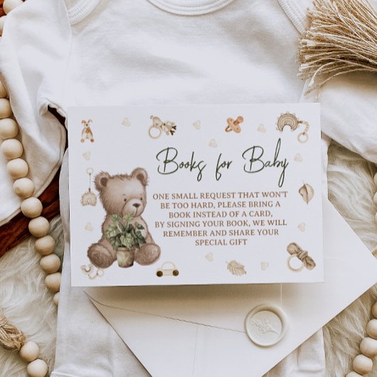 Carte D'accompagnement Bear Nursery Cute Baby shower Demande de réservati