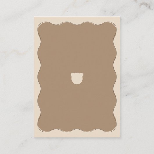 Carte D'accompagnement Bear Wavame Diaper Raffle Baby shower simple (Dos)