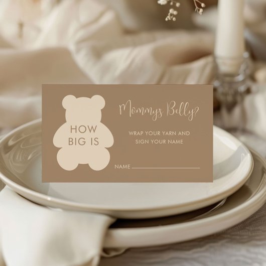 Carte D'accompagnement Bearly Wait Beige How Big Mommys Belly