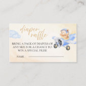 Carte D'accompagnement Bearly Wait Diaper Raffle, Aquarelle Bear Flying (Devant)