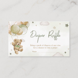 Carte D'accompagnement Bearly Wait Green Balloon Diaper Raffle