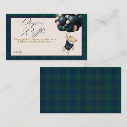 Carte D'accompagnement Bearly Wait Teddy Balloon Baby Shower diaper (Devant / Derrière)
