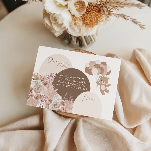 Carte D'accompagnement Bearly Wait Teddy Bear Neutral Diaper Raffle