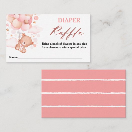 Carte D'accompagnement Bearly Wait Teddy Bear Pink Diaper Raffin (Devant / Derrière)