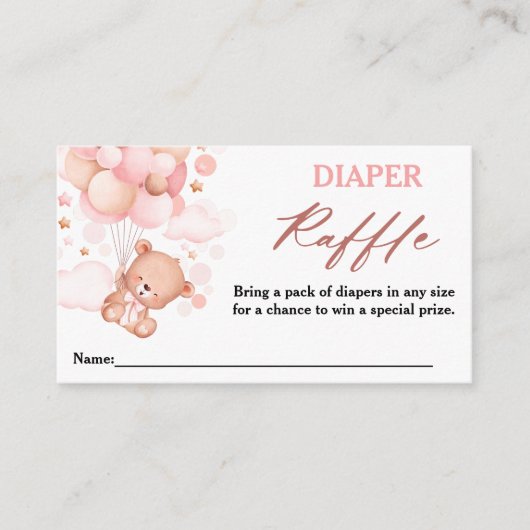 Carte D'accompagnement Bearly Wait Teddy Bear Pink Diaper Raffin (Devant)