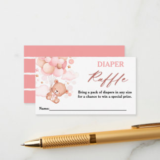 Carte D'accompagnement Bearly Wait Teddy Bear Pink Diaper Raffin