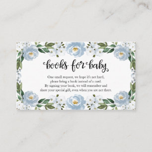 Carte D'accompagnement Beau Baby shower Floral Bleu Livres Pour Bébé