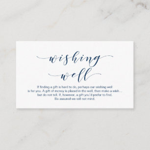 Carte D'accompagnement Beau Elégant, dans Navy B, Mariage Wishing Well
