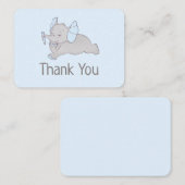 Carte D'accompagnement Beau éléphant à crayon bleu (Devant / Derrière)