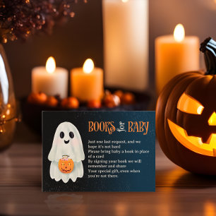 Carte D'accompagnement Beau fantôme Livres d'Halloween pour le baby showe