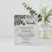 Carte D'accompagnement Beau Mariage de Fleurs Noir & Gris (Debout devant)
