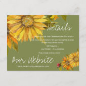 Carte D'accompagnement Beau Mariage fleuri de tournesol jaune (Dos)