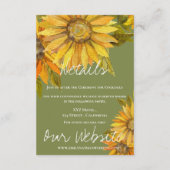 Carte D'accompagnement Beau Mariage fleuri de tournesol jaune (Dos)