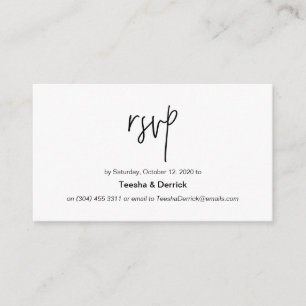 Carte D'accompagnement Beau minimalisme noir encre, Mariage RSVP