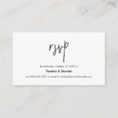 Carte D'accompagnement Beau minimalisme noir encre, Mariage RSVP (Devant)