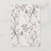 Carte D'accompagnement Beau Monogramme Floral Blush Sketched Wreath (Dos)