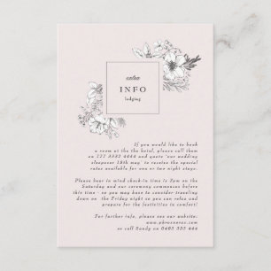 Carte D'accompagnement Beau Monogramme Floral Blush Sketched Wreath