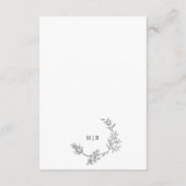 Carte D'accompagnement Beau Monogramme Floral Mariage de couronne dessiné (Dos)