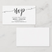Carte D'accompagnement Beau script, Noir, Célébration RSVP répondre (Devant / Derrière)