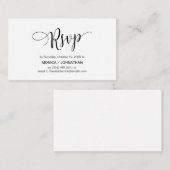 Carte D'accompagnement Beau script, Noir, Célébration RSVP répondre (Devant / Derrière)