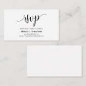 Carte D'accompagnement Beau script, Noir, Célébration RSVP répondre (Devant / Derrière)