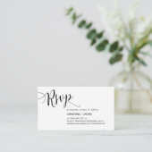 Carte D'accompagnement Beau script noir, réponse RSVP (Debout devant)