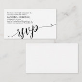 Carte D'accompagnement Beau script noir, réponse RSVP (Devant / Derrière)