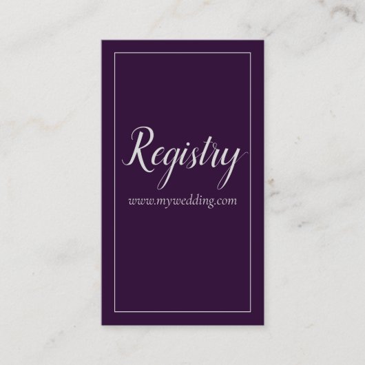 Carte D'accompagnement Beau violet et Mariage d'argent (Devant)