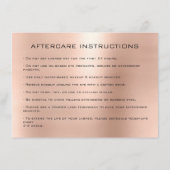 Carte D'accompagnement Beauté Lashes Extension Rose d'enseignement post-s (Dos)