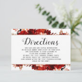 Carte D'accompagnement Beauté Rustique Floral Mariage encadrée Directions (Debout devant)