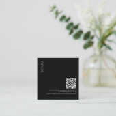 Carte D'accompagnement Beautiful Black Details with QR Code Wedding (Debout devant)