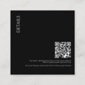 Carte D'accompagnement Beautiful Black Details with QR Code Wedding (Devant)